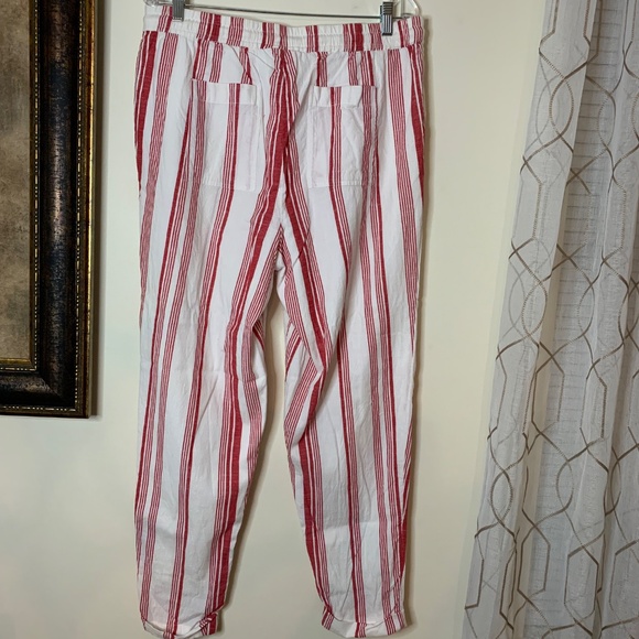 Women’s Charter Club Red and White Striped Pants, Size L - Picture 8 of 8